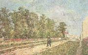 Vincent Van Gogh, Outskirts of Paris:Road with Peasant Shouldering a Spade (nn04)